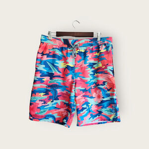 Neff NWT Thunder Tropic Unlined stretch Drawstring Waist Mens Swim Trunks Size L
